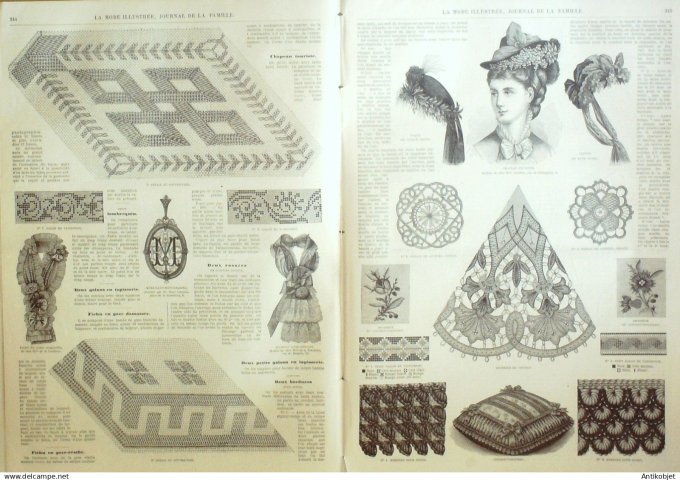 La Mode illustrée journal + gravure associée 1876 # 31