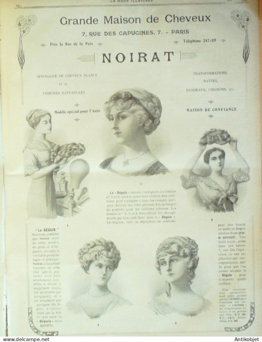 La Mode illustrée journal 1911 n° 13 Toilettes Costumes Passementerie