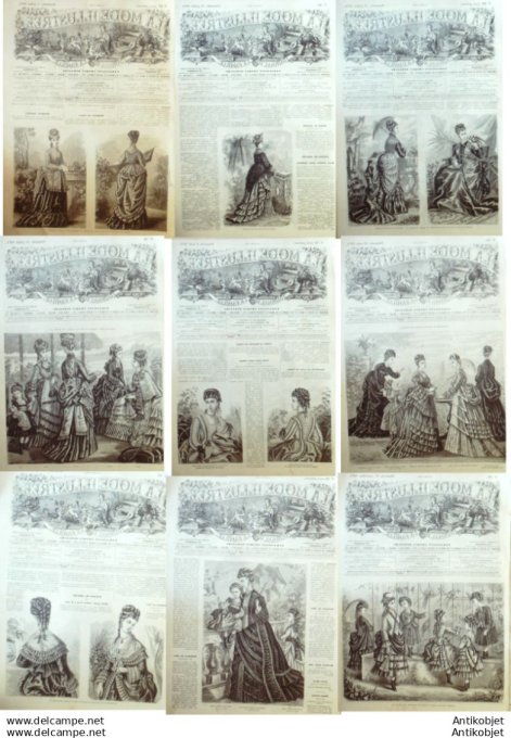 Mode illustree 1874 Lot de 9 journaux