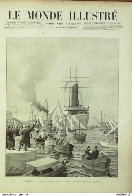 Le Monde illustré 1900 n°2278 Marseille (13) Chine Pékin Shangaï Catastrophe du Sud-Express