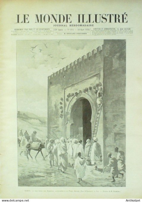 Le Monde illustré 1895 n°1981 Maroc Fez Rhamnas Cimiez Bab M'Horou Cuba Guant'anamo