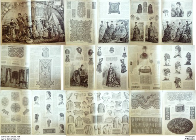 Mode illustree 1874 Lot de 9 journaux