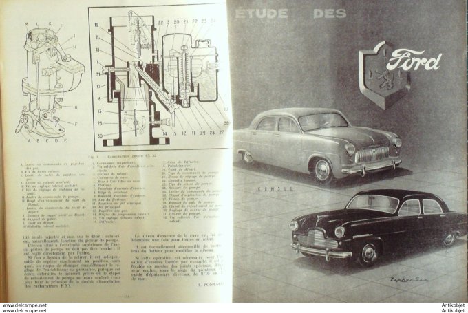 R.T Automobile Tracteur Farmall type FC Ford Consul & Zéphyr 98 # 1954