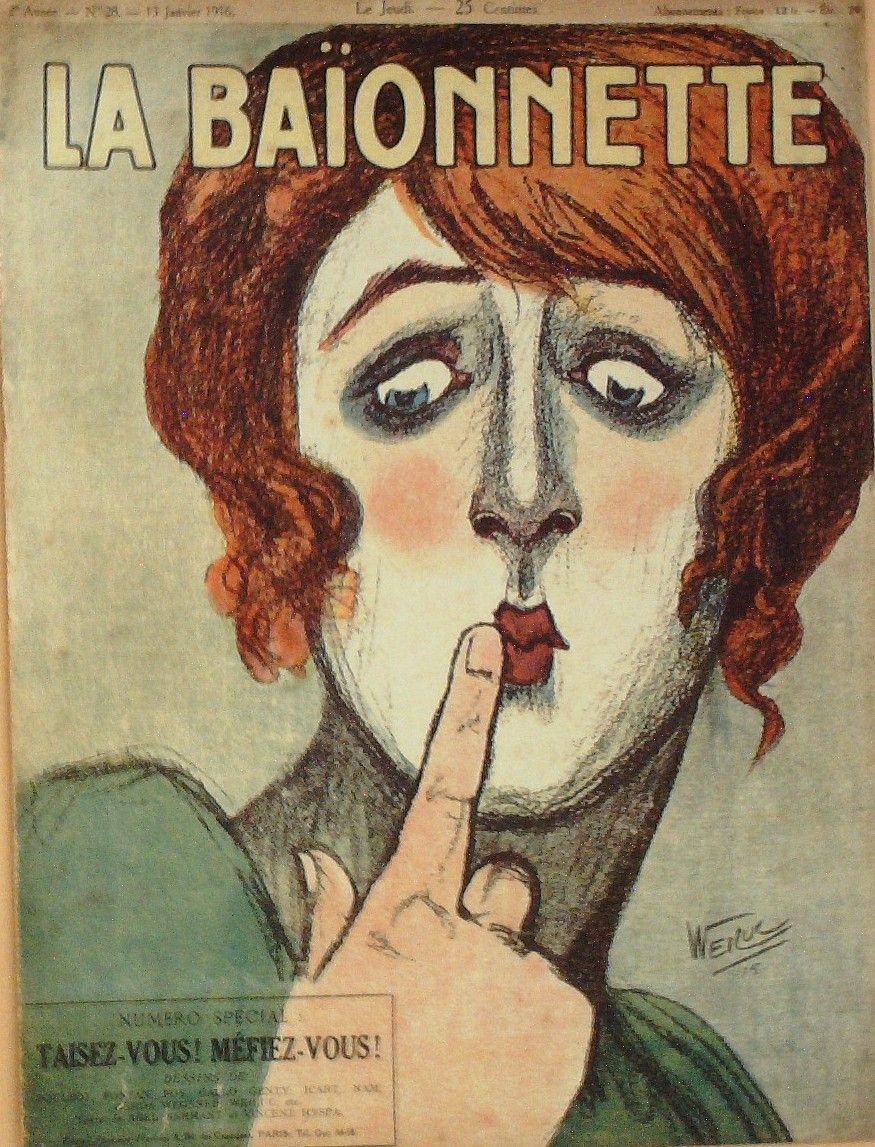 La Baionnette 1916 n°028 (Taisez-vous méfiez-vous) ICART POULBOT GALLO WEILUC