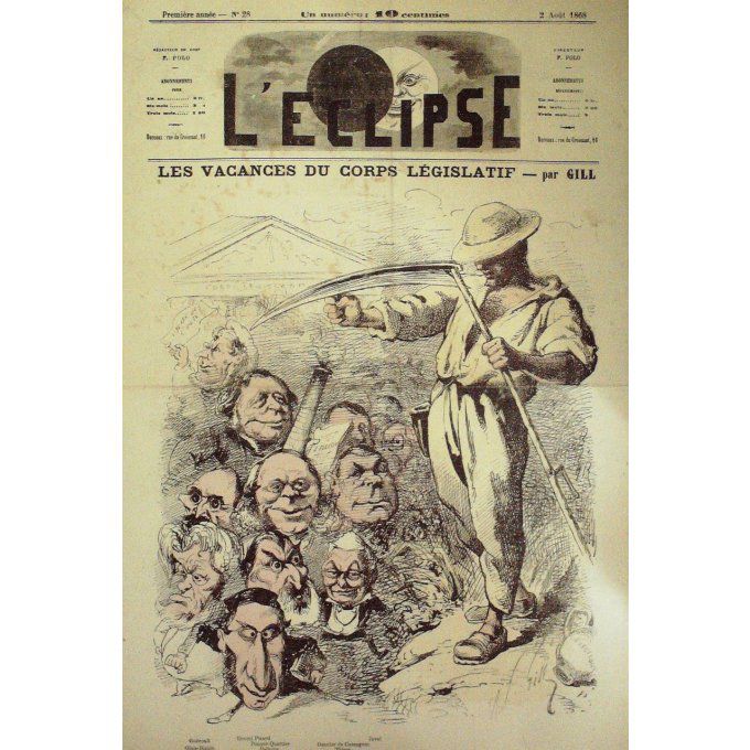 L'Eclipse 1868 n°28 CORPS LEGISLATIF LE HAVRE Expo André GILL