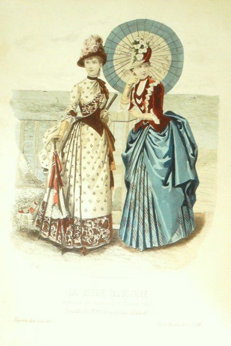 Gravure de mode La Mode illustrée 1886 n°28 (Maison Coussinet)