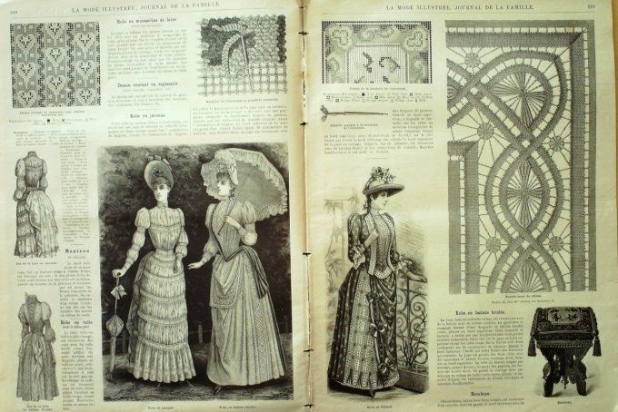 Journal Mode illustrée 1889 # 28 Robes mousseline & foulard