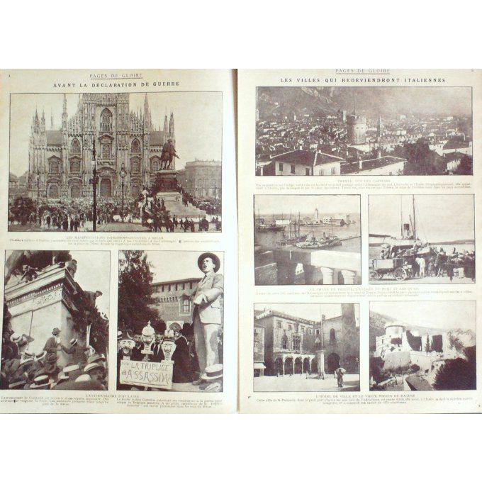 Pages de gloire 1915 n°28 MILAN CAPUCINS TRIESTE RAGUSSE