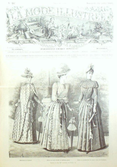 Journal Mode illustrée 1889 # 28 Robes mousseline & foulard