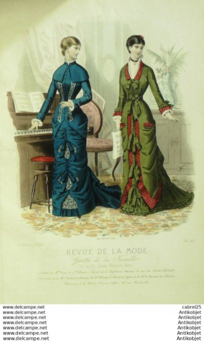 Gravure Mode La Gazette 1879 # 412 (Old Fashion plate)