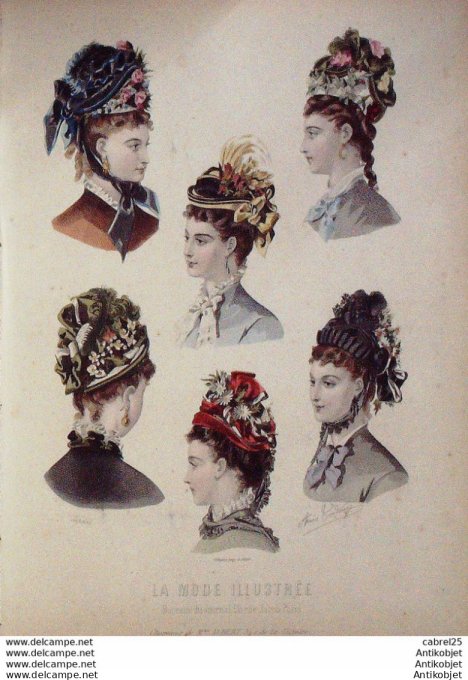 Gravure de mode La Mode illustrée 1874 n°19 (Maison Aubert)