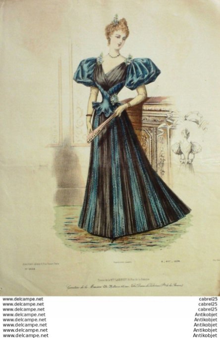 Gravure Mode Le Coquet 1894 # 04 (Old Fashion plate)