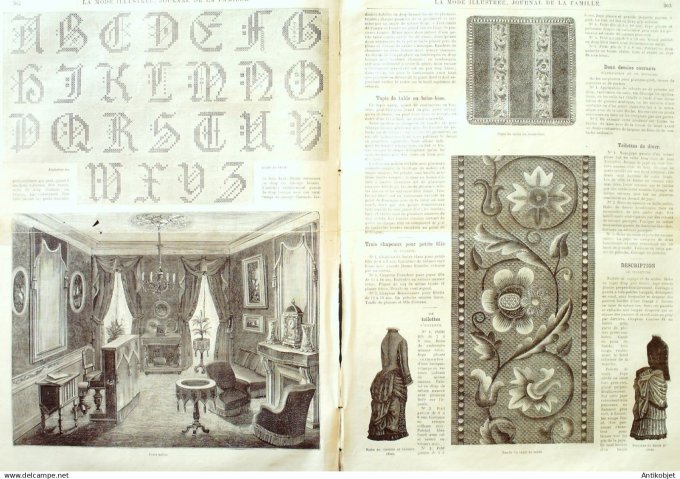 La Mode illustrée journal + gravure associée 1882 # 46