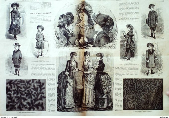 La Mode illustrée journal + gravure associée 1882 # 46