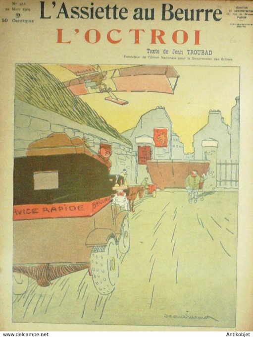 L'Assiette au beurre 1908 # 416 L'Octroi Villemot Jean