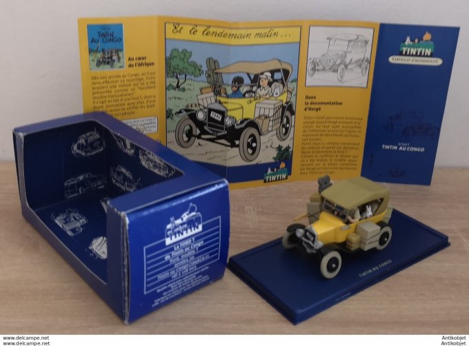 Tintin au Congo Ford modèle T 1920 Atlas 1:43