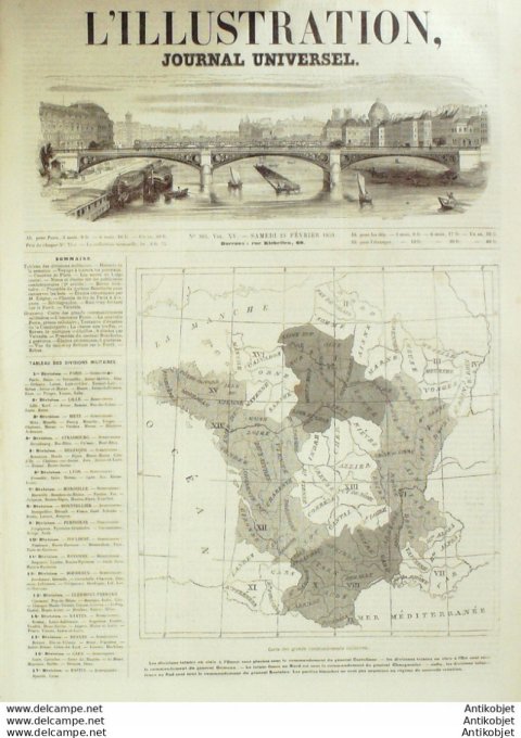L'Illustration 1850 n°365 Angleterre GRANION rail way flottant FORRTH-HALLWAY