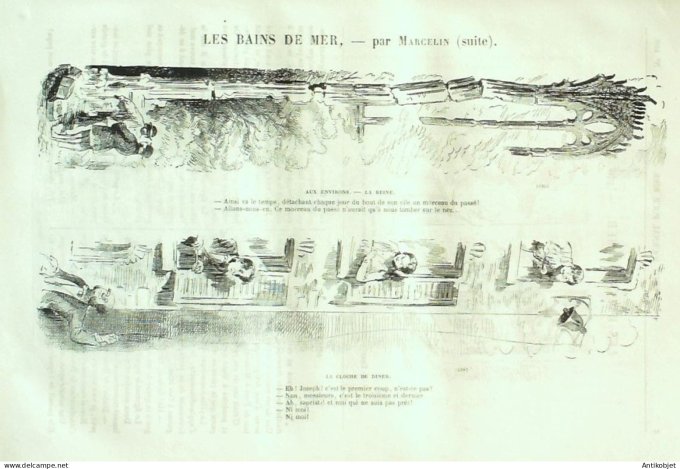 Petit journal pour Rire 1862 # 400 Les Bains de mer Grevin
