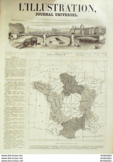 L'Illustration 1850 n°365 Angleterre GRANION rail way flottant FORRTH-HALLWAY