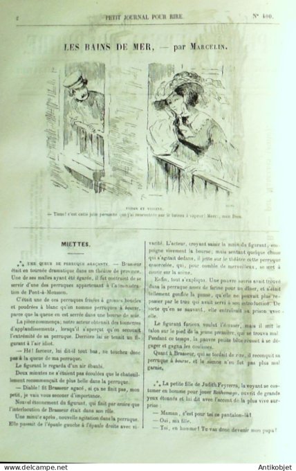 Petit journal pour Rire 1862 # 400 Les Bains de mer Grevin