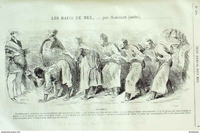 Petit journal pour Rire 1862 # 400 Les Bains de mer Grevin