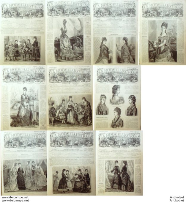 Mode illustree 1876 Lot de 10 journaux