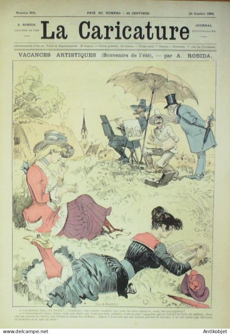 La Caricature 1884 #252 Vacances artistiques Robida Lors par Luque Trock