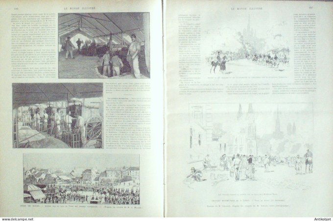 Le Monde illustré 1893 n°1904 Rouen (76) Grenoble (38) De Miribel Benoit Malon