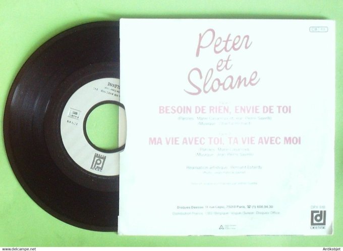 Peter & Sloane 45T SP Besoin de rien envie de toi 1984