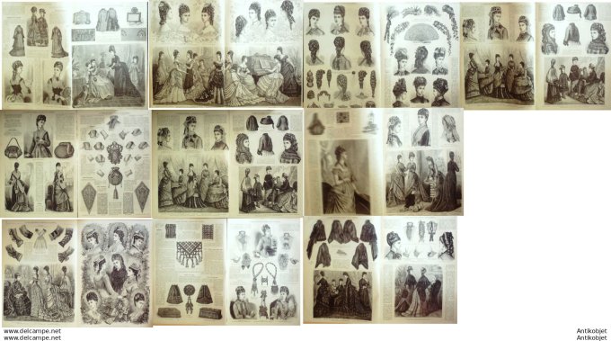 Mode illustree 1876 Lot de 10 journaux