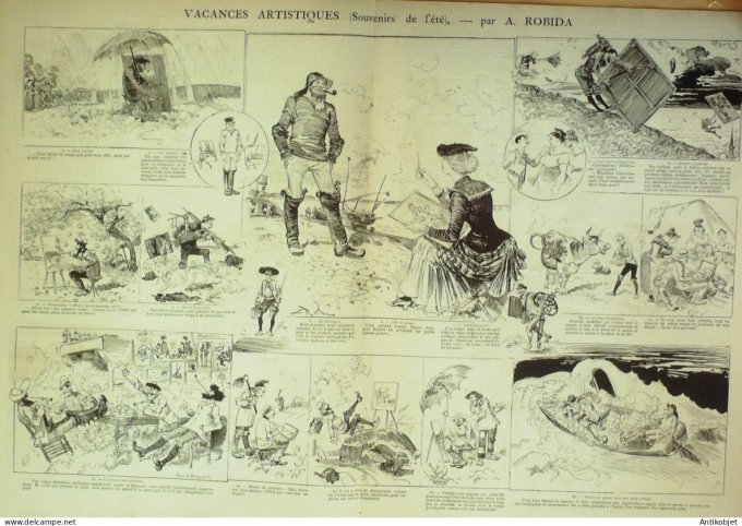 La Caricature 1884 #252 Vacances artistiques Robida Lors par Luque Trock