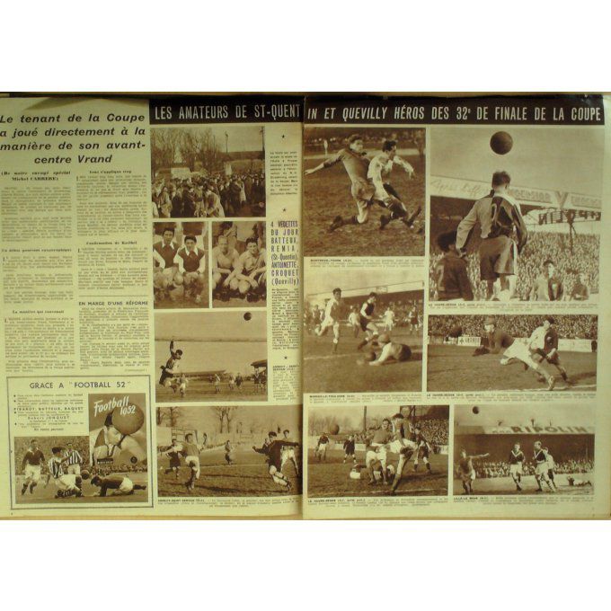 Miroir Sprint 1952 n° 292 14/1 QUEVI LLY VALLET STOCK RUGBY XV FRANCE ECOSSE BERTHOD