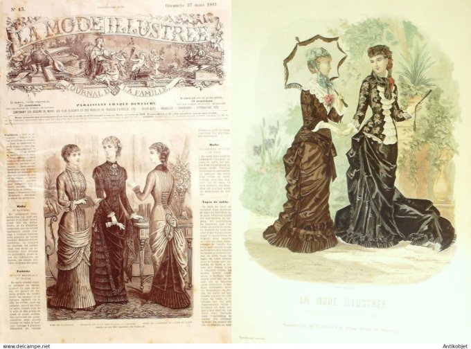 La Mode illustrée 1878 19è année complète reliée 52º (Amazone)