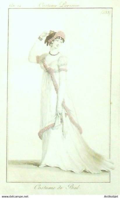 Costume Parisien 1804 an 12 # 533 (eau forte) Costume de bal