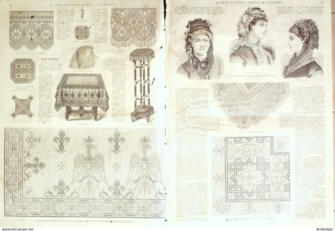 La Mode illustrée journal + gravure associée 1881 # 13