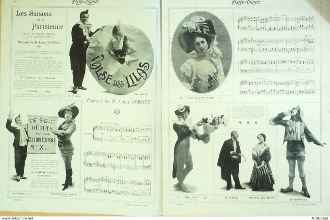 Paris qui chante 1905 n°110 Curti Mayol Huart Charton Valdor Derval Bartholetti