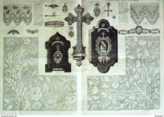 La Mode illustrée journal + gravure associée 1881 # 13