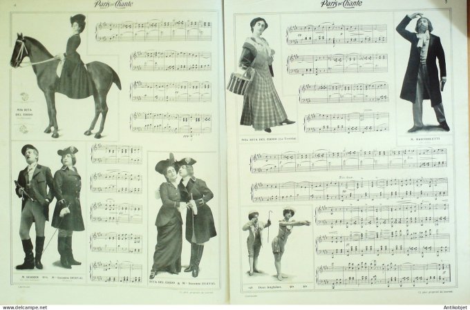 Paris qui chante 1905 n°110 Curti Mayol Huart Charton Valdor Derval Bartholetti