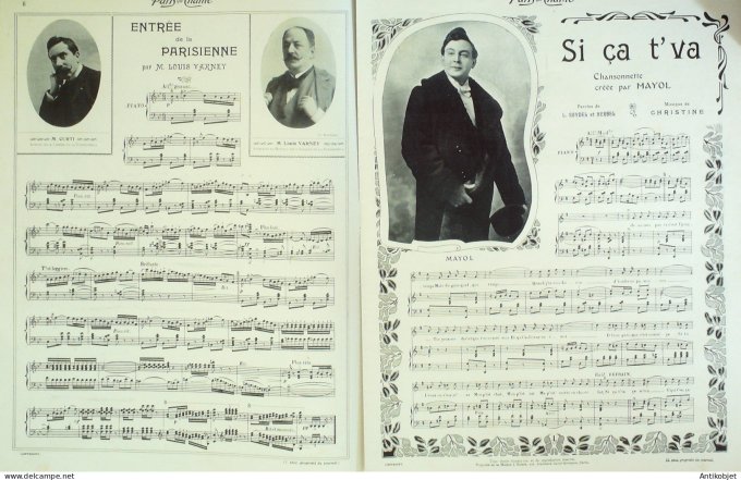 Paris qui chante 1905 n°110 Curti Mayol Huart Charton Valdor Derval Bartholetti