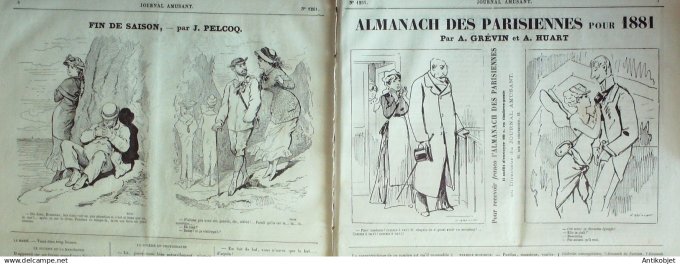 Le Journal Amusant 1880 # 1261 Au Skating theatre par Morland