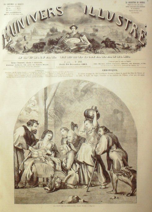 L'Univers illustré 1863 # 293 Albert Durer Allemagne nuit de NativitéRothweil 