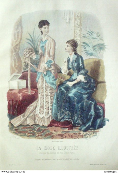 Gravure Mode illustree 1879 # 11 (Old Fashion plate)