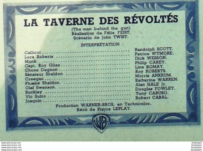 La Taverne des révoltés Randolph Scott Patrice Wymore