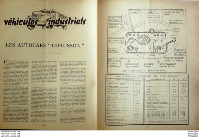 R.T Automobile Simca 5 Autocars Chausson 17 # 1947