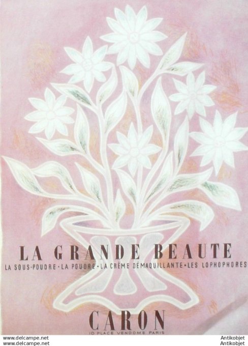 Publicite Cosmetique Caron Poudre 1958