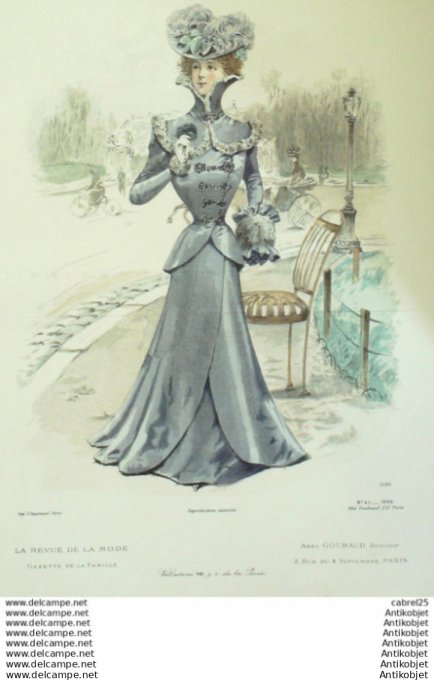 Gravure Mode La Gazette 1898 # 45 (Old Fashion plate)