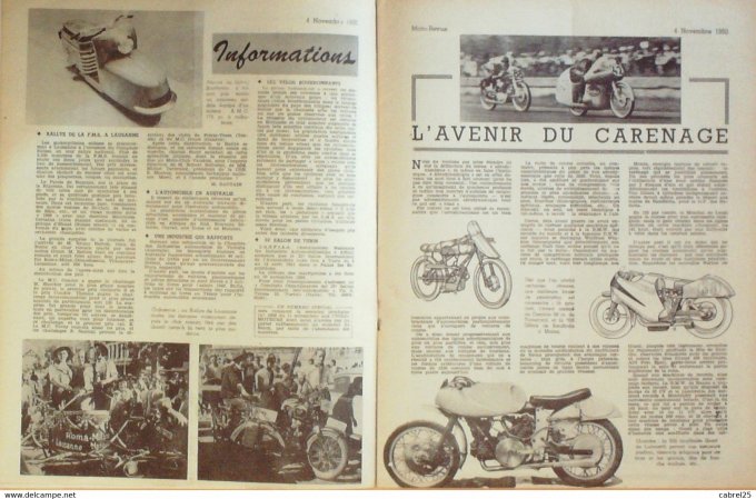 Moto Revue 1950 n° 1005 Carenage Caoutchouc Douglas 250 Ardie 250 Horex Regina 350