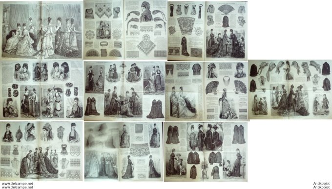 Mode illustree 1877 Lot de 10 journaux