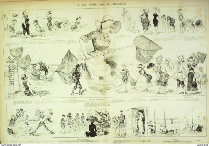 La Caricature 1881 #  84 A la mer Robida Strasbourg Bach Lorédan Plumet Loys