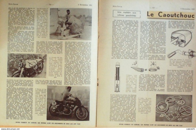 Moto Revue 1950 n° 1005 Carenage Caoutchouc Douglas 250 Ardie 250 Horex Regina 350